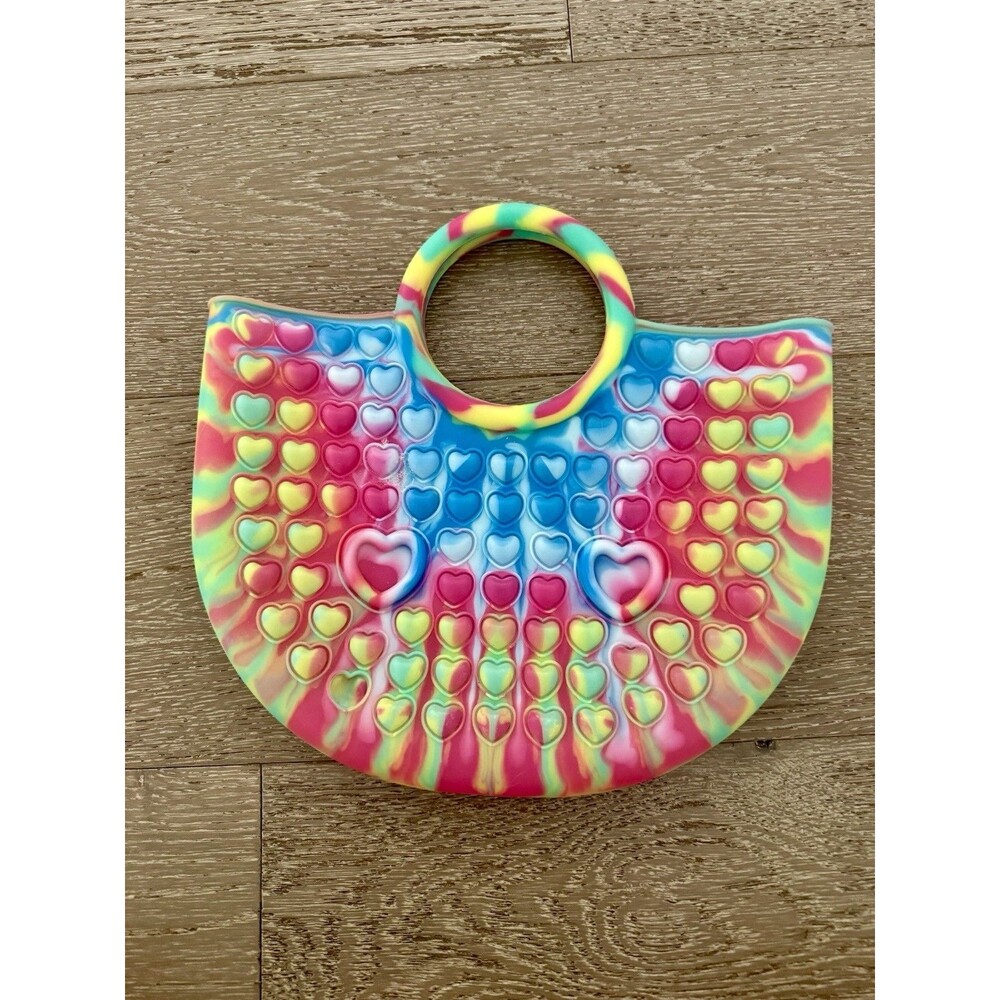 Large Pop it Handbag Fidget Toy Colorful Rainbow Sensory Bag Purse Girls Gift